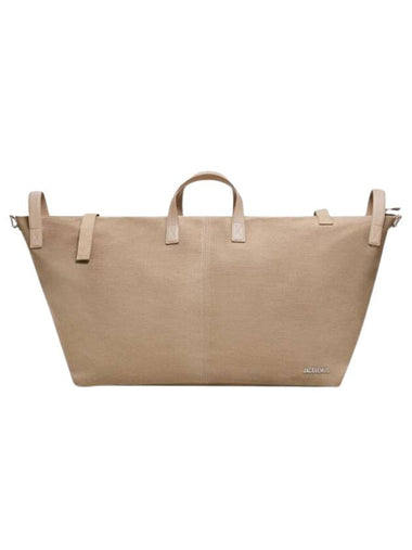 Le Sac A Linge Weekender Cotton Duffel Bag Dark Beige - JACQUEMUS - BALAAN 1