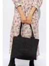 Logo Tote Bag Shoulder Black Women s - GANNI - BALAAN 3