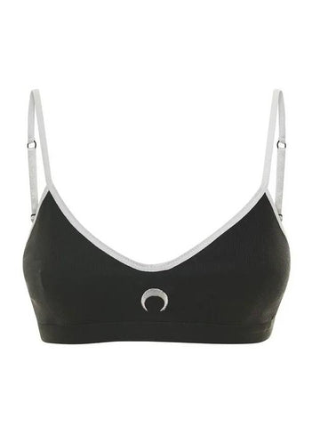 Moon Logo Contrast Bra Black - MARINE SERRE - BALAAN 1