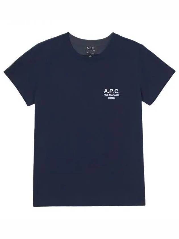 Denise Embroidered Short Sleeve T-shirt Navy - A.P.C. - BALAAN 2