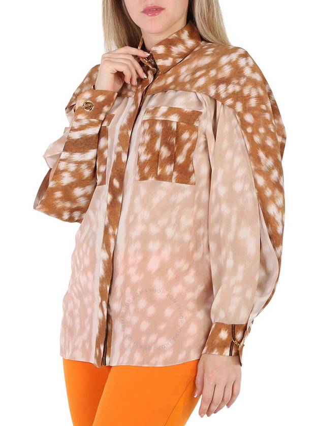 Deer Print Blouse Brown - BURBERRY - BALAAN 4