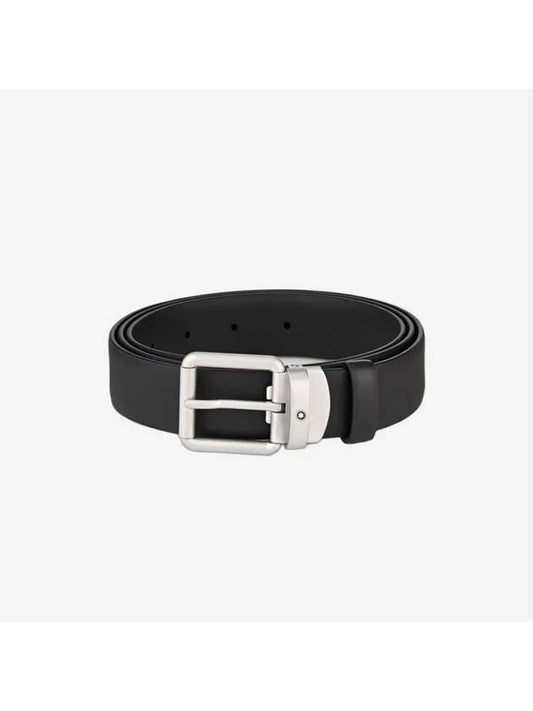 Buckle leather belt black - MONTBLANC - BALAAN 2