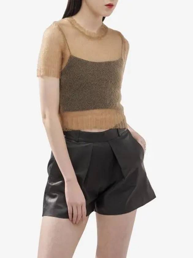 See-Through Crew Neck Short Sleeve T-Shirt Light Brown - MAISON MARGIELA - BALAAN 2