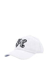 Monogram Embroidered Base Ball Cap White - PALM ANGELS - BALAAN 3