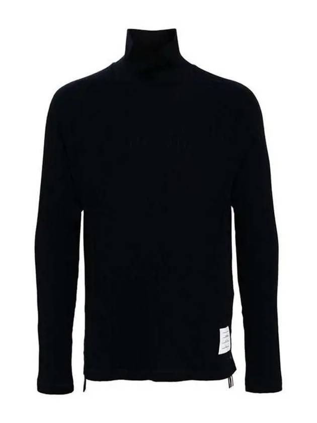 Raglan Roll Neck Virgin Wool Turtleneck Navy - THOM BROWNE - BALAAN 3