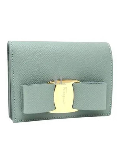 Vara Bow Gloss Flap Half Wallet Green - SALVATORE FERRAGAMO - BALAAN 2