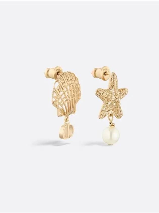 Cabinet De Curiosités Finish Metal Resin Pearl Earrings Gold - DIOR - BALAAN 4