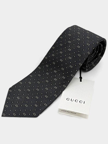 GG Martin silk tie black gold 324855 - GUCCI - BALAAN 1