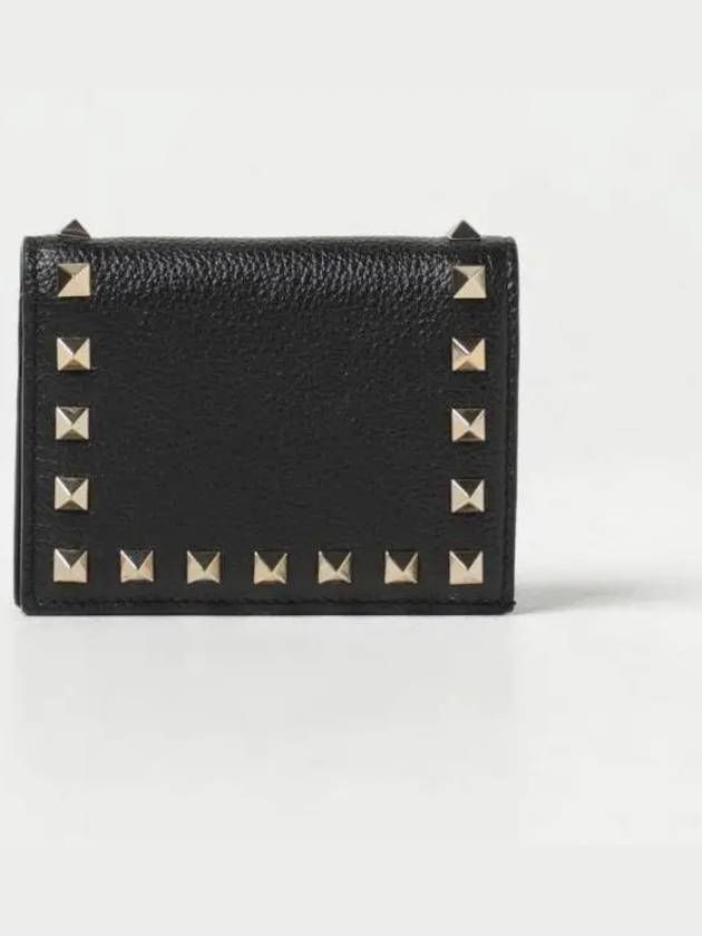 Rockstud Flap Half Wallet Black - VALENTINO - BALAAN 2