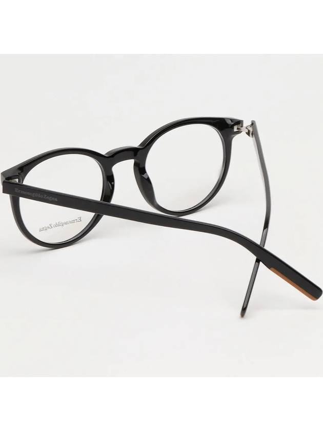 Zegna Glasses Frame EZ5214 001 Round Light Horn Frame Retro Fashion - ERMENEGILDO ZEGNA - BALAAN 4