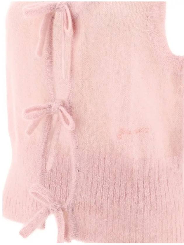 Tie String Light Mohair Vest Pink - GANNI - BALAAN 4