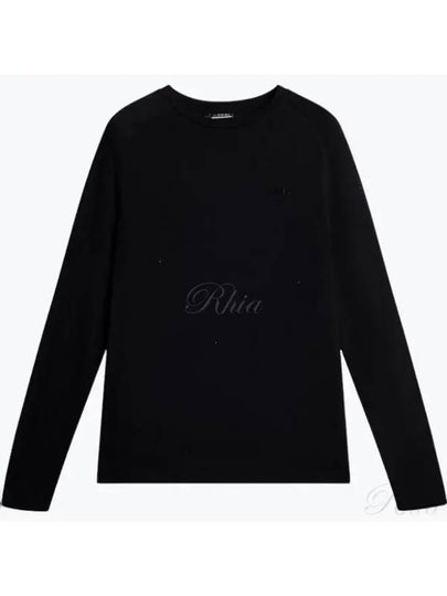 Men's Brent Wool Long Sleeve T-Shirt Black - J.LINDEBERG - BALAAN 2