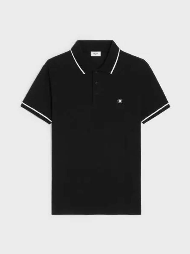 Black White Triomphe Classic Polo Shirt 2X75H626U 38AW - CELINE - BALAAN 2