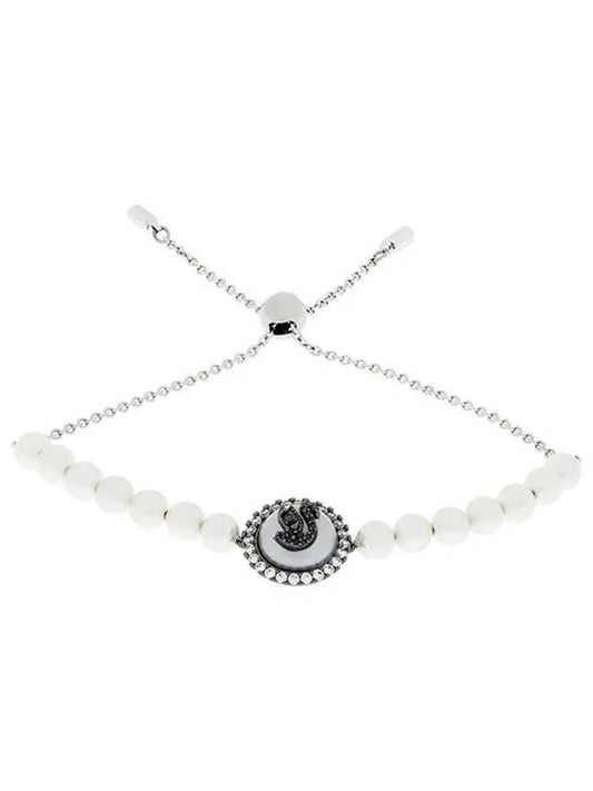 Swan Crystal Pearl Rhodium Plated Bracelet Grey - SWAROVSKI - BALAAN 2