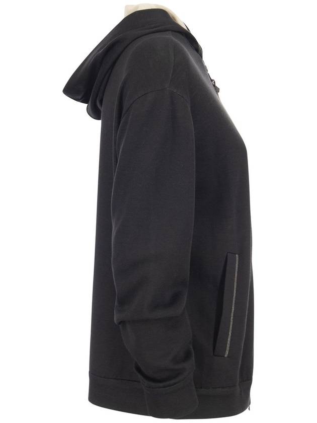 Women's Monilli French Terry Zip-Up Hoodie Black - BRUNELLO CUCINELLI - BALAAN 4