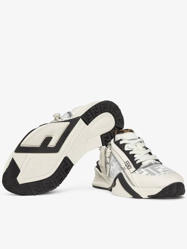 Flow FF Motif Leather Low Top Sneakers White - FENDI - BALAAN 6