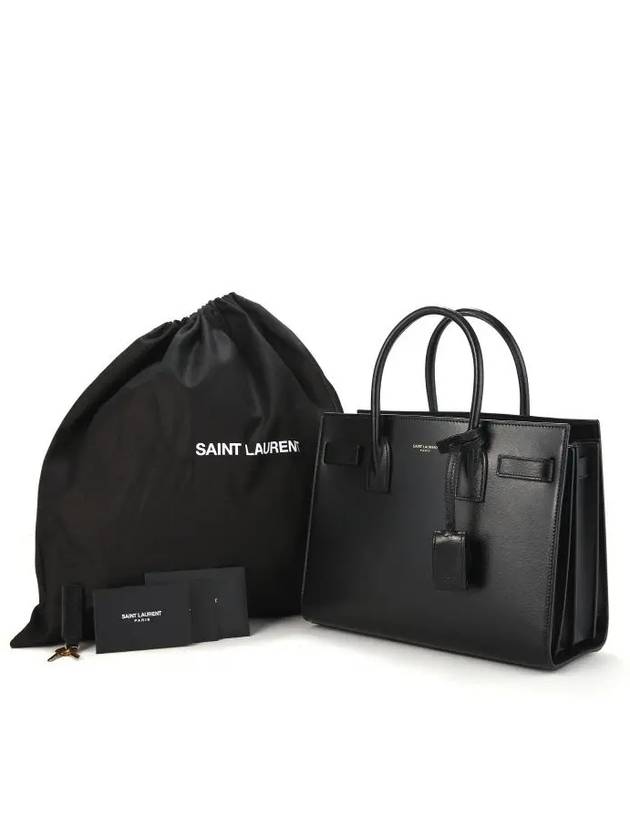 Sac De Jour Small Smooth Leather Baby Tote Bag Black - SAINT LAURENT - BALAAN 5