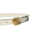 GG Marmont Shiny Buckle Leather Belt White - GUCCI - BALAAN 3