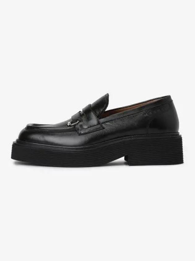 Men's Shiny Leather Moccasin Loafers Black - MARNI - BALAAN 2