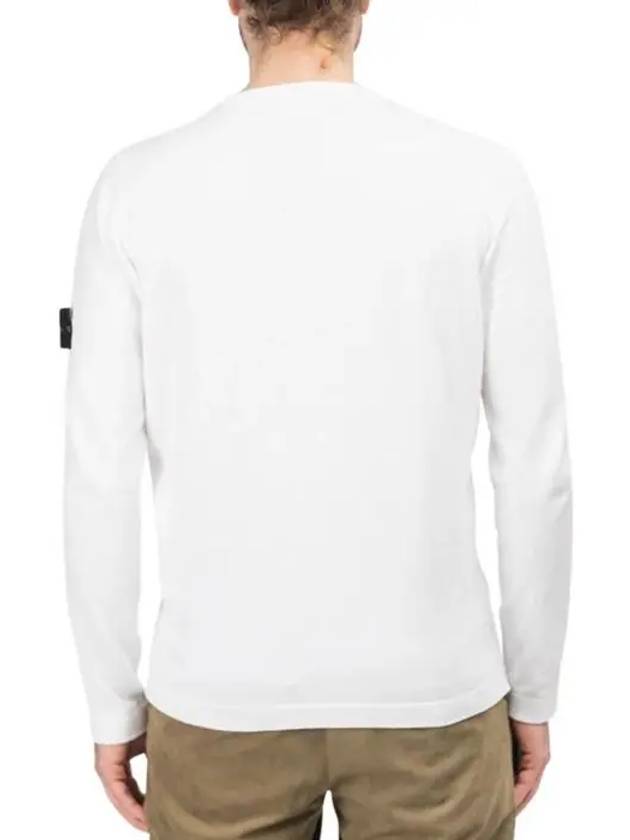 Men's Wappen Patch Crew Neck Cotton Knit Top White - STONE ISLAND - BALAAN 5