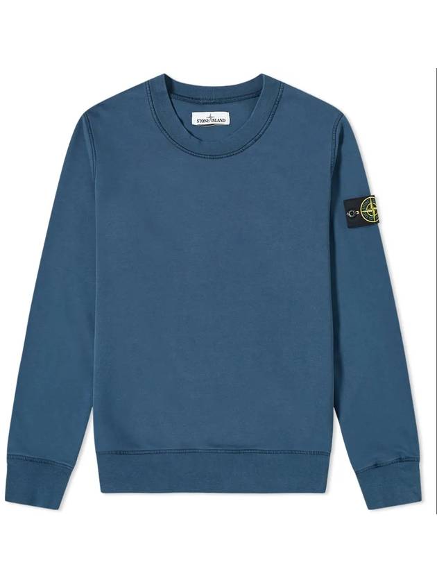 Garment Dyed Malfile Fleece Crewneck Sweatshirt Navy - STONE ISLAND - BALAAN 2