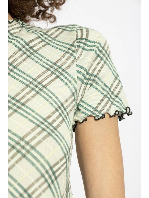 Burberry Top With Check Pattern, Women's, Green - BURBERRY - BALAAN 5