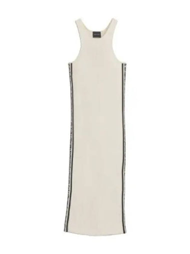 Knit Logo Racer Dress Ivory Black MJDAW23002IVX One Piece - MARC JACOBS - BALAAN 1