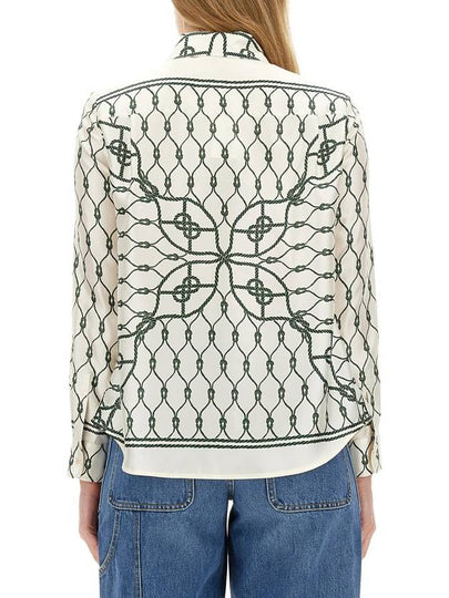 PRINTED SILK TWILL SHIRT - TORY BURCH - BALAAN 2