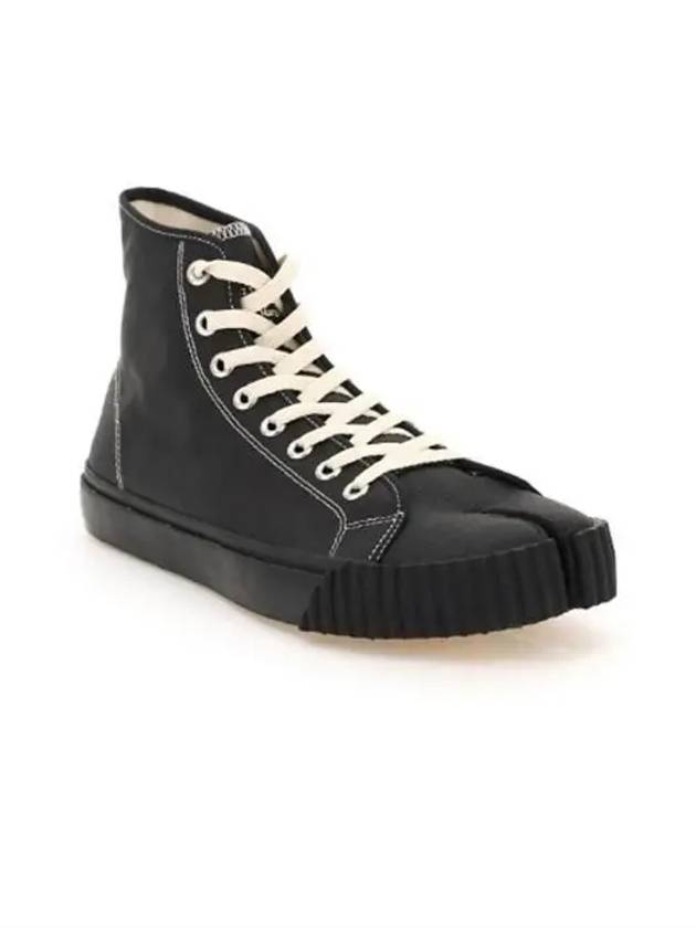 Tabi Cotton High Top Sneakers Black - MAISON MARGIELA - BALAAN 5