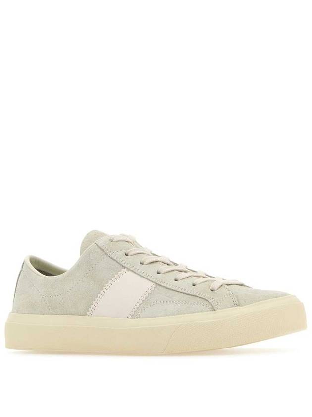 Suede Low Top Sneakers Marble Cream - TOM FORD - BALAAN 3