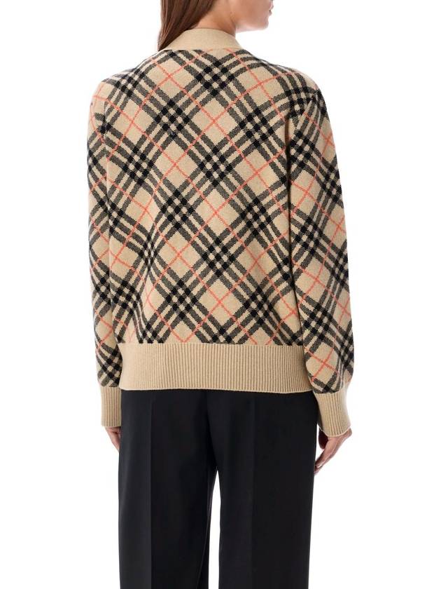 Check Cashmere Cardigan Sand - BURBERRY - BALAAN 3