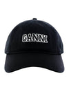 Embroid Logo Ball Cap Black - GANNI - BALAAN 3