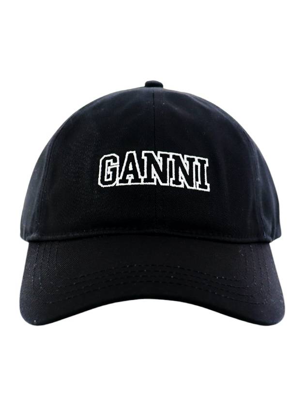 Embroid Logo Ball Cap Black - GANNI - BALAAN 3