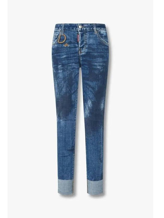 Women s D Ring Washed Cool Girl Jeans Blue - DSQUARED2 - BALAAN 1