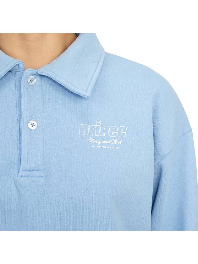 Print Cotton Long Sleeve PK Shirt Blue - SPORTY & RICH - BALAAN 9