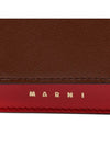 Logo Leather Half Wallet Brown - MARNI - BALAAN 7