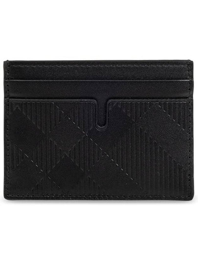 Checked Leather Card Wallet Black - BURBERRY - BALAAN 2