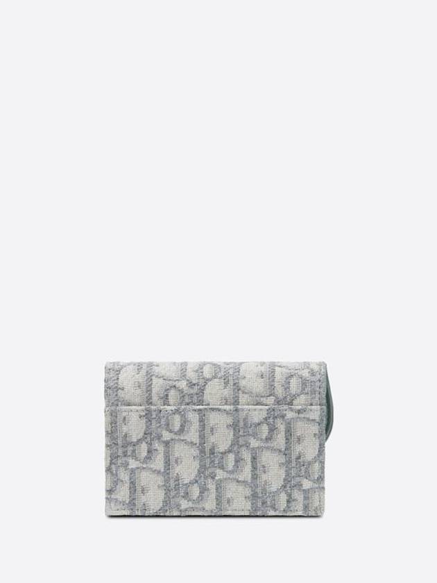 Saddle Flap Card Holder Grey  Oblique Jacquard - DIOR - BALAAN 6