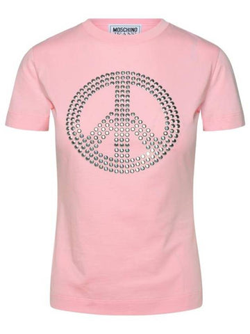 Short Sleeve T-Shirt A0711 32620222 Pink - MOSCHINO - BALAAN 1