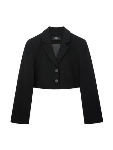 Colin Wool Basic Two Button Short Crop Jacket Black - RAMUSTUDIO - BALAAN 1