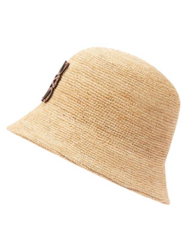 Raffia Calfskin Bucket Hat Natural - LOEWE - BALAAN 6