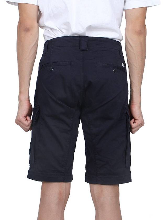 Stretch Satin Cargo Shorts Navy - CP COMPANY - BALAAN 6