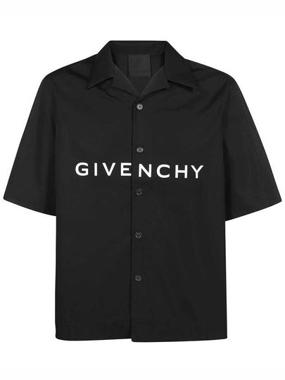 Poplin Hawaiian Short Sleeve Shirt Black - GIVENCHY - BALAAN 2