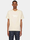 Fox Stamp Classic Short Sleeve T-Shirt Ecru - MAISON KITSUNE - BALAAN 3