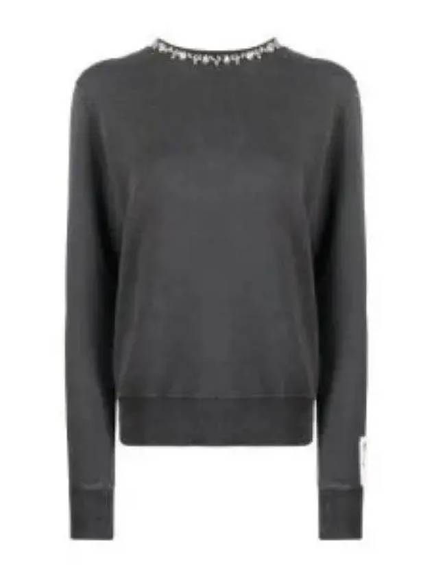 Crystal Decorated Crew Neck Sweatshirt Grey - GOLDEN GOOSE - BALAAN 2