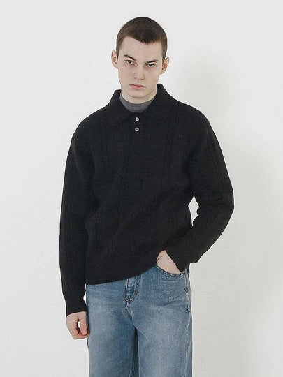 Modal Cable Collar Knit Black - CHANCE'S NOI - BALAAN 2