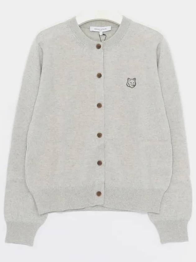 Bold Fox Head Patch Regular Cardigan Grey - MAISON KITSUNE - BALAAN 4