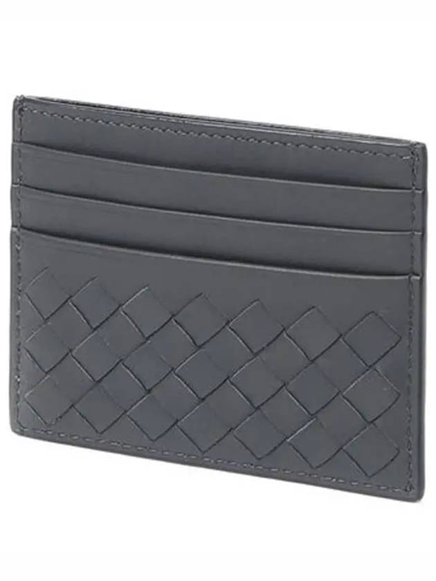 Intrecciato Weaving Card Wallet Grey - BOTTEGA VENETA - BALAAN 4