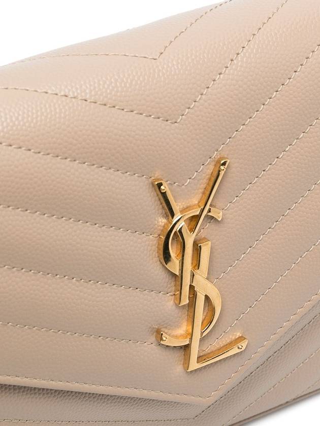 Monogram Matelasse Chain Shoulder Bag Beige - SAINT LAURENT - BALAAN 4