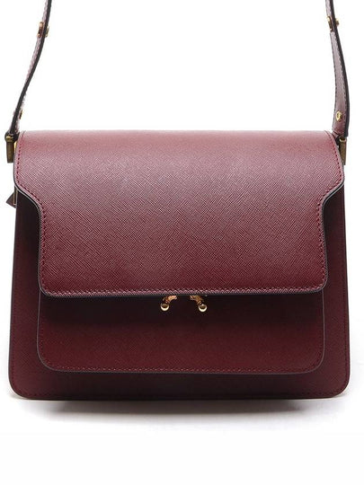 Saffiano Trunk Medium Shoulder Bag Burgundy - MARNI - BALAAN 2